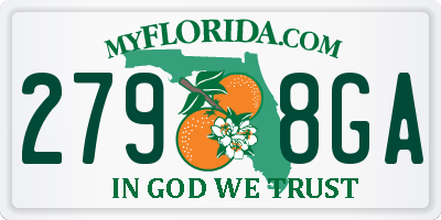 FL license plate 2798GA