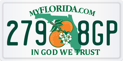 FL license plate 2798GP