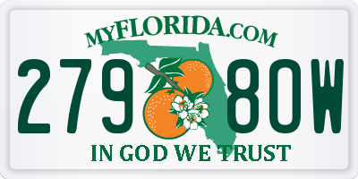 FL license plate 2798OW