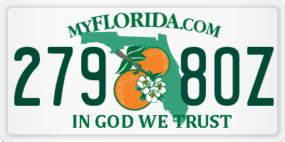FL license plate 2798OZ