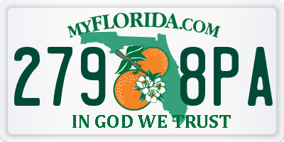 FL license plate 2798PA