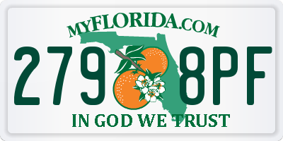 FL license plate 2798PF