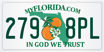 FL license plate 2798PL