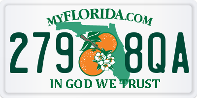 FL license plate 2798QA