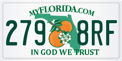 FL license plate 2798RF