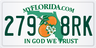 FL license plate 2798RK