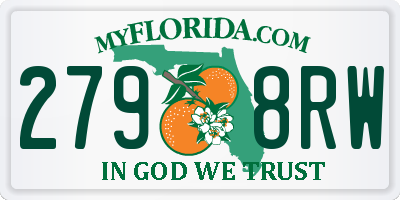 FL license plate 2798RW