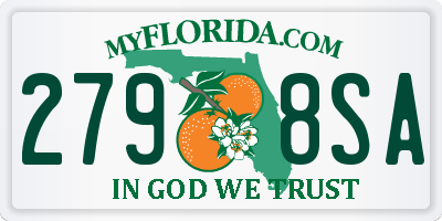 FL license plate 2798SA