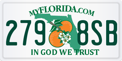 FL license plate 2798SB