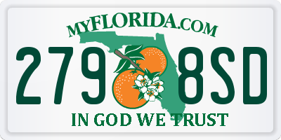 FL license plate 2798SD