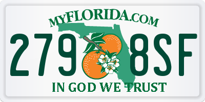 FL license plate 2798SF