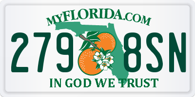 FL license plate 2798SN