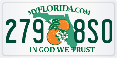 FL license plate 2798SO