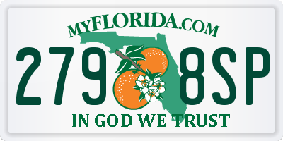 FL license plate 2798SP