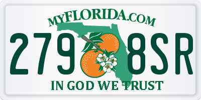 FL license plate 2798SR