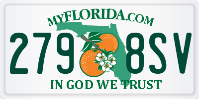 FL license plate 2798SV