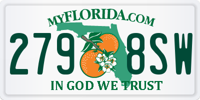 FL license plate 2798SW