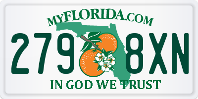 FL license plate 2798XN