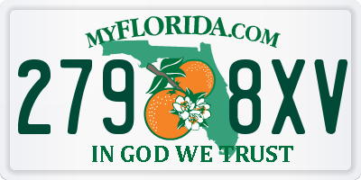 FL license plate 2798XV