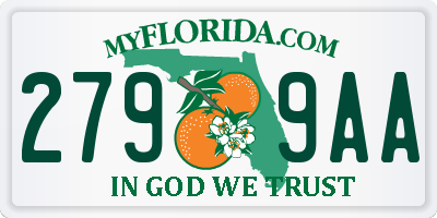 FL license plate 2799AA