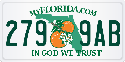 FL license plate 2799AB