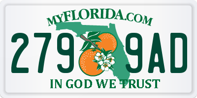 FL license plate 2799AD