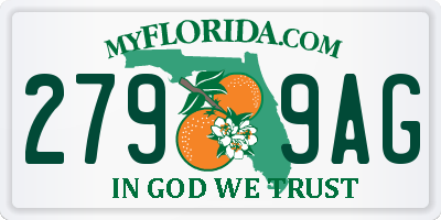 FL license plate 2799AG