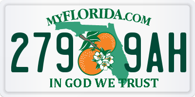 FL license plate 2799AH