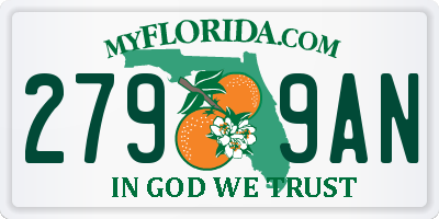 FL license plate 2799AN