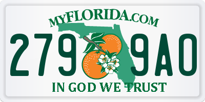 FL license plate 2799AO