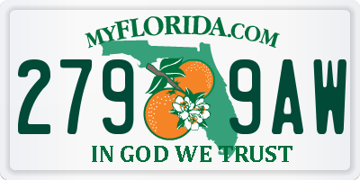 FL license plate 2799AW