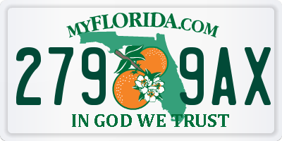 FL license plate 2799AX