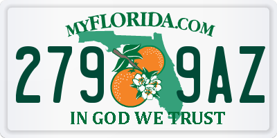 FL license plate 2799AZ