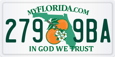 FL license plate 2799BA