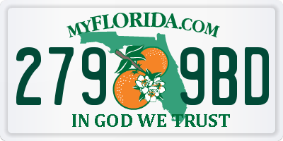 FL license plate 2799BD