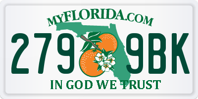 FL license plate 2799BK