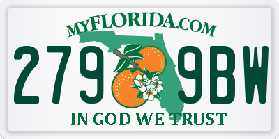 FL license plate 2799BW