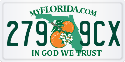 FL license plate 2799CX