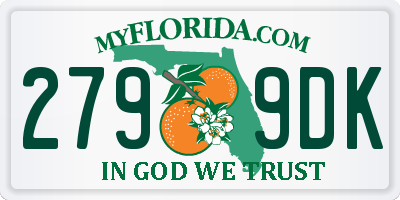 FL license plate 2799DK