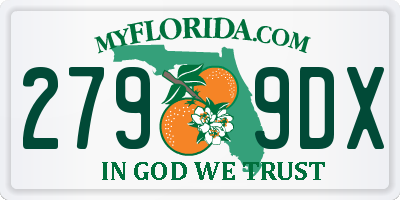 FL license plate 2799DX