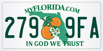 FL license plate 2799FA