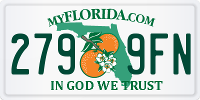 FL license plate 2799FN