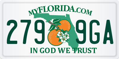 FL license plate 2799GA