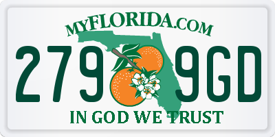 FL license plate 2799GD