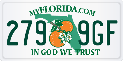 FL license plate 2799GF