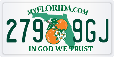 FL license plate 2799GJ