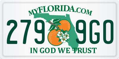 FL license plate 2799GO