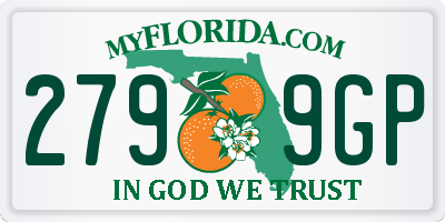FL license plate 2799GP