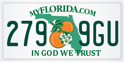 FL license plate 2799GU