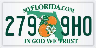 FL license plate 2799HO